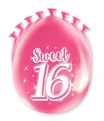 Ballonnen Sweet 16 Roze, Verzenden, Nieuw, Versiering, Verjaardag