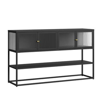Sideboard Säkylä 150x38x90 cm zwart [en.casa], Verzenden, Nieuw