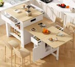 Uitschuifbare Bartafel 110–214 cm met USB & Opbergruimte, Verzenden, Nieuw