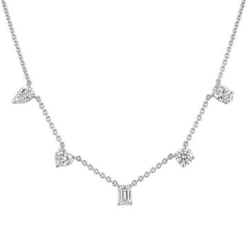 Zonder minimumprijs - Ketting met hanger - 14 karaat Witgoud