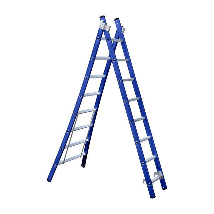Eurostairs Reform ladder dubbel uitgebogen 2x8 sporten, Doe-het-zelf en Verbouw, Ladders en Trappen, Nieuw, Ophalen of Verzenden