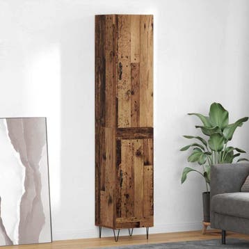 vidaXL Highboard Oud Hout 34,5 x 34 x 90 cm Bewerkt hout, Minder dan 50 cm, Verzenden, Nieuw, Minder dan 100 cm