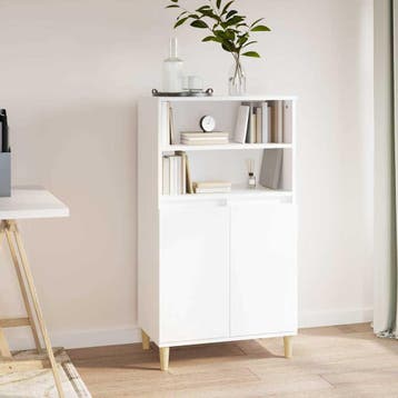 vidaXL buffetkast Wit 60 x 36 x 110 cm Bewerkt hout, Huis en Inrichting, Verzenden, 100 tot 150 cm, Nieuw, 50 tot 100 cm