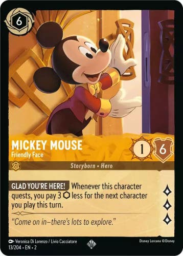 [13/204] - MICKEY MOUSE - Friendly Face ENG NON-FOIL [M/NM], Verzamelen, Verzenden, Nieuw