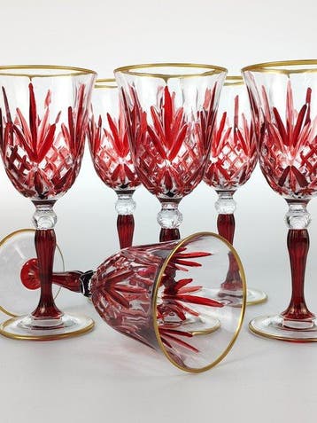 Secoloventesimo - Kelk (6) - Golden red goblet - Emaille,