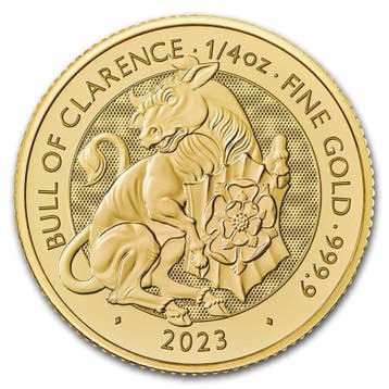 Gouden Tudor Beast - The Bull of Clarence 1/4 oz 2023, Verzenden, Losse munt, Goud