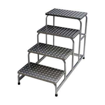 Aluminium trapladder 4 treden, Ophalen, Nieuw