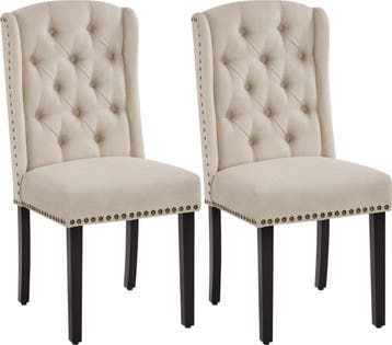 2dekans | Eetkamerstoelen Set van 2 Vintage Gecapitonneerd, Huis en Inrichting, Ophalen of Verzenden, Zo goed als nieuw