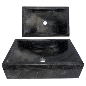 Wasbak | Wastafel | Marmer | 45x30x12 | Natuursteen | Zwart, Verzenden, Nieuw
