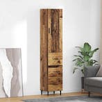 vidaXL Highboard met lade Oud Hout 34,5 x 34 x 180 cm, Minder dan 50 cm, Verzenden, Nieuw, Minder dan 100 cm