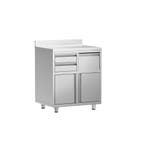 GGM Gastro | Gesloten RVS werktafel - 800x600mm - met 2 |, Verzenden, Nieuw in verpakking, Meubilair