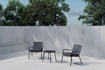 Balkonset-tuur-3-delig-zwart-stoelen-tafel-50cm-the-outsider, Verzenden, Nieuw
