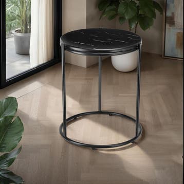 Bijzettafel Ellsa, marmerlook, stalen frame, Huis en Inrichting, Tafels | Bijzettafels, Verzenden, Nieuw