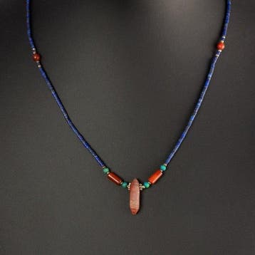 Het oude Egypte, Grieks-Romeinse periode Ketting met lapis, Sieraden, Tassen en Uiterlijk, Antieke sieraden
