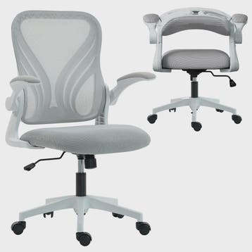Ergonomische bureaustoel met mesh rugleuning en opklapbare a, Verzenden, Nieuw