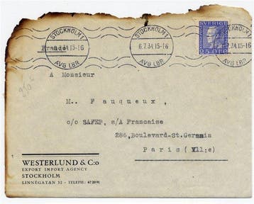 Zweden 1934 - Crash Mail – Stockholm-Malmö-luchtvaartramp –, Gestempeld