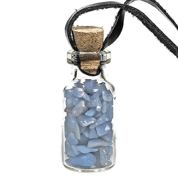 geschenkflesje of bedankflesje aan koord met angeliet, Huis en Inrichting, Woonaccessoires | Overige, Nieuw, Verzenden