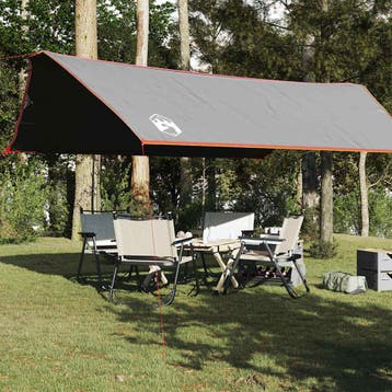 vidaXL Kampeerluifel waterdicht 500x294 cm grijs en oranje, Verzenden, Nieuw, Tot en met 2
