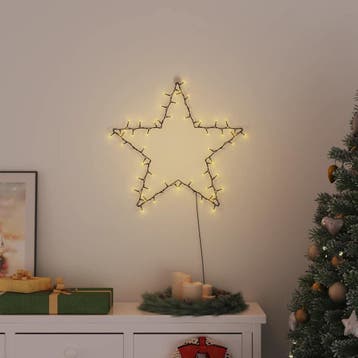 vidaXL Kerstverlichting ster silhouet 80 LEDs warm wit, Verzenden, Nieuw