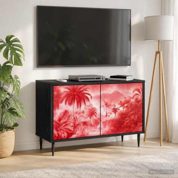 vidaXL Tv-meubel AACHEN 69 x 33 x 50,5 cm Zwart eiken, Minder dan 50 cm, Verzenden, Nieuw, Minder dan 100 cm