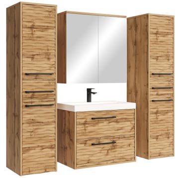 Badkamermeubel Set Etna XL 60 x 35 cm Eiken Badmeubel, Verzenden, Nieuw, Wastafelkast