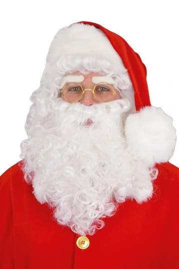 Kerstman Pruik Baard Wit Kerst Kerstmis Baardstel Wenkbrauwe, Ophalen of Verzenden, Nieuw