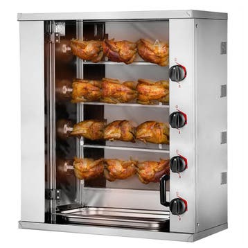 GGM Gastro | Elektrisch Kippengrill - 8,8kW - met 4 spitten, Verzenden, Nieuw in verpakking, Fornuis, Frituur en Grillen