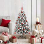 vidaXL Kunstkerstboom met 150 LED Groen en Wit 120 cm PVC en, Diversen, Kerst, Verzenden, Nieuw