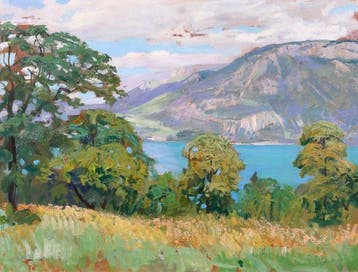 Lucien Jonas (1880-1947) - Annecy, landscape with the lake, Antiek en Kunst