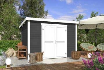 Outdoor Life Blokhut Lotta Carbon Grey-Wit 300 x 250 cm, Nieuw