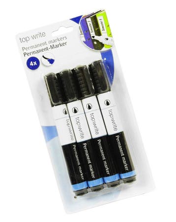Set van 4 permanente markers (watervaste stiften, zwart), Ophalen of Verzenden, Nieuw