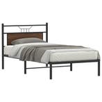 vidaXL Bedframe zonder matras bewerkt hout bruin eikenkleur, 100 cm, Eenpersoons, Bruin, Verzenden