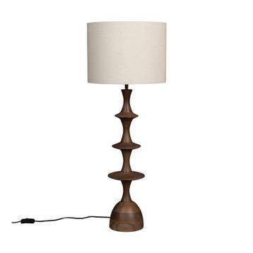 *WOONWINKEL* Dutchbone Cath Walnut Houten Tafellamp Walnoot, Verzenden, Nieuw