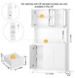 Keukenbuffetkast 100×38,5×180 cm met LED en Stopcontacten, Verzenden, Nieuw