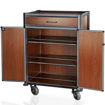 Minibar Bijvulwagen | Aluminium/Hout | 3 Niveaus | Wielen, Verzenden, Nieuw in verpakking