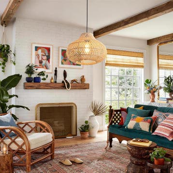 Parrot Uncle Boho rotan hanglamp, 35 cm, natuurlijke bamboe, Verzenden, Zo goed als nieuw