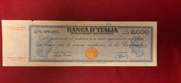 Italië. Lire - 5.000 Lire 08/09/1947 Titolo Provvisorio