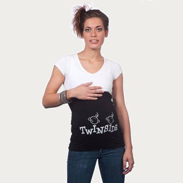 Op en Top Zwanger Zwangerschaps Buikband Twins Inside Zwart, Verzenden, Nieuw