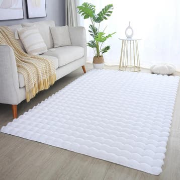 Hoogpolig Vloerkleed | Ambiance | Ribbels | Wit | 120x170 cm, Verzenden, Nieuw