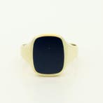 Ring - 14 karaat Geel goud - Onyx, Sieraden, Tassen en Uiterlijk, Ringen, Nieuw