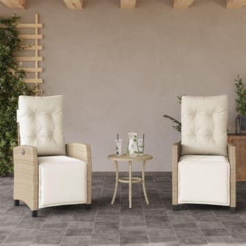 vidaXL Tuinstoelen 2 st verstelbaar met voetensteun poly, Verzenden, Nieuw