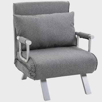 Grijze Fauteuil / Slaapbank - 3-in-1 Multifunctioneel en Com, Verzenden, Nieuw