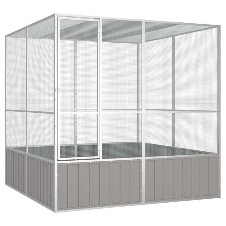 vidaXL Vogelkooi 213,5x217,5x211,5 cm gegalvaniseerd staal, Dieren en Toebehoren, Overige Dieren-accessoires, Nieuw, Verzenden