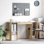 vidaXL Bureau met plank Sonoma Eiken 130 x 50.5 x 75 cm, Verzenden, Nieuw