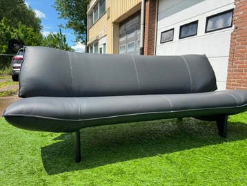 LEOLUX Tango bank relax design 3 zit bankstel grijs leer, Huis en Inrichting, Banken | Bankstellen, Design, 150 tot 200 cm, Driepersoons