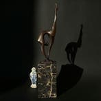 Beeld, Bronzen Abstracte Danseres — stijl van Milo - 36 cm