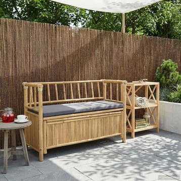vidaXL Tuinkast Bank 110 x 47 x 80 cm Bamboe Naturel, Tuin en Terras, Tuinbanken, Verzenden, Nieuw, Hout