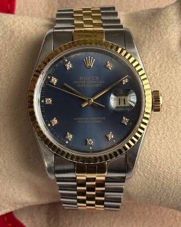 Rolex - Datejust - Blue Factory Diamond Dial - P Serial -, Sieraden, Tassen en Uiterlijk, Horloges | Heren, Nieuw