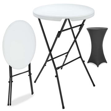 Statafel Wit Ø72cm + Statafelhoes Anthrazit Ø70cm, Verzenden, Nieuw