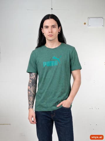 Puma T-shirts Heren maat M Groen Vintage, Ophalen of Verzenden, Nieuw